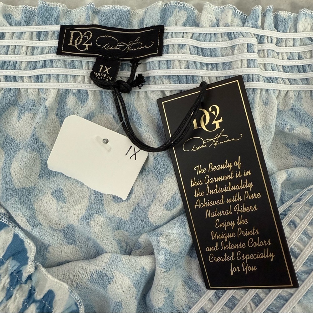 Women’s DG2 By Diane Gilman Off The Shoulder Smocked Leopard Top Plus Size 1X - Picture 13 of 16